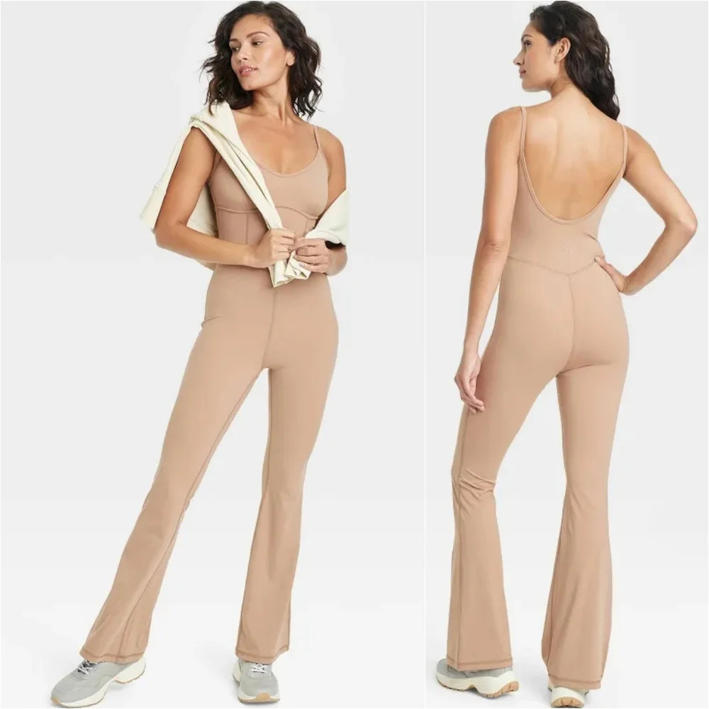 🔥 (5for$35) JOYLAB Flared Jumpsuit Speghetti Strap Pants Bodysuit